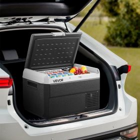 12 Volt Car Refrigerator Portable Freezer 42.3QT Electric Cooler For Camping (Option: Black)
