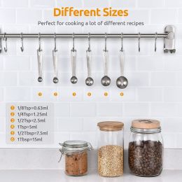 Measuring Spoons: U-Taste 18/8 Stainless Steel Measuring Spoons Set of 9 Piece: 1/16 tsp;  1/8 tsp;  1/4 tsp;  1/3 tsp;  1/2 tsp;  3/4 tsp;  1 ts (Type: 6 pieces)